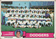 Los Angeles Dodgers baseball card